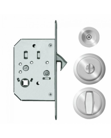 Serrure porte coulissante - à condamnation - rosace ronde - inox - EPD KARCHER DESIGN
