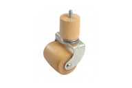 Roulette en bois sur platine pivotante - hauteur variable - charge 100 kg AVL
