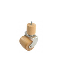Roulette en bois sur platine pivotante - hauteur variable - charge 100 kg AVL