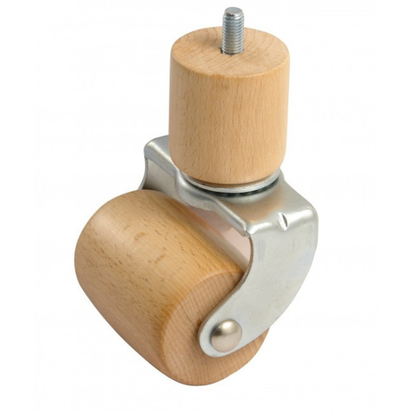Roulette en bois sur platine pivotante - hauteur variable - charge 100 kg AVL