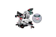 Pack scie à onglets radiale 1500W KGS 216 M + lame de scie 216x30 40WZ METABO