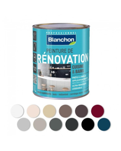Peinture de rénovation cuisine et bains - Anthracite 0,5L BLANCHON