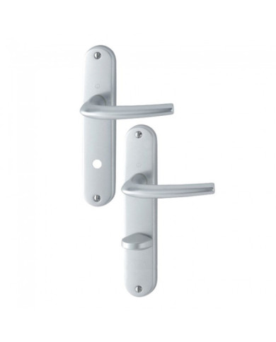 Poignées de porte sur plaques - EA 195 mm - argent - San Diego HOPPE