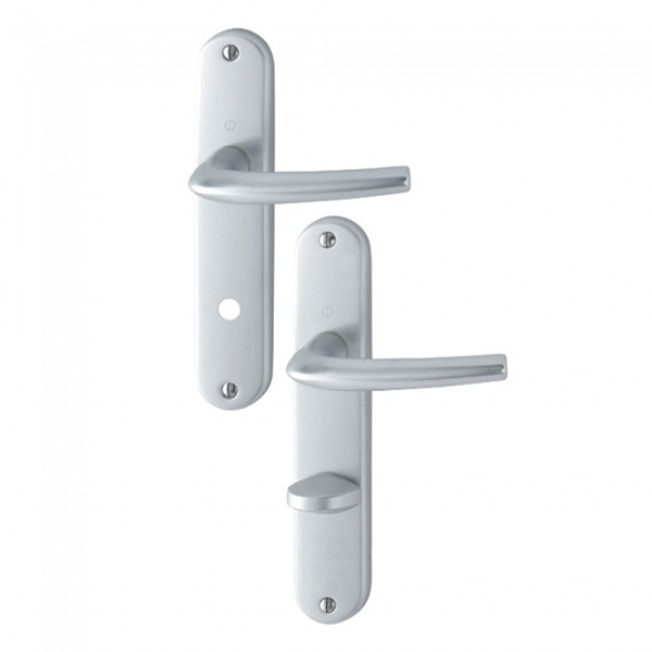 Poignées de porte sur plaques - EA 195 mm - argent - San Diego HOPPE