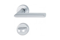 Poignée de porte double sur rosaces rondes -Stockholm -finition argent HOPPE