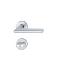 Poignée de porte double sur rosaces rondes -Stockholm -finition argent HOPPE