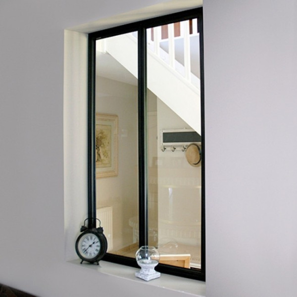 Verrière intérieure 2 carreaux 108 x 63,2 cm noir Kit Atelier