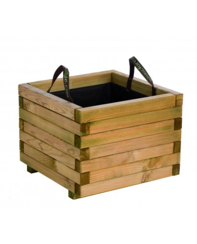 Bac à fleurs carré en bois Baroque - 50 x 50 x 38 cm CERLAND