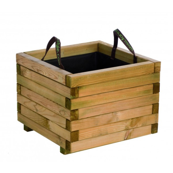 Bac à fleurs carré en bois Baroque - 50 x 50 x 38 cm CERLAND