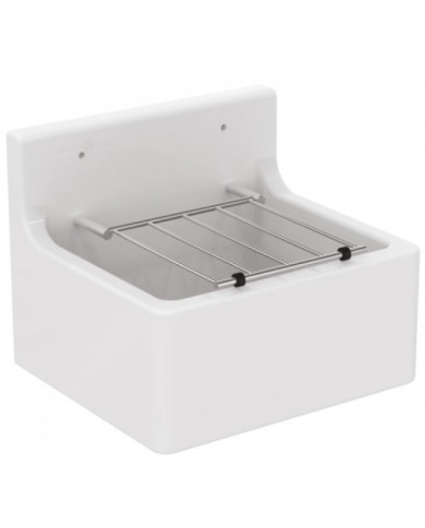 Poste d'eau de service - céramique - avec grille porte-seau PORCHER