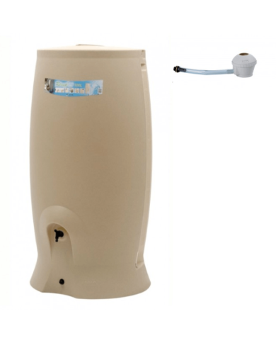 Récupérateur d'eau beige + kit collecteur - 500 litres - Recup'O EDA PLASTIQUES