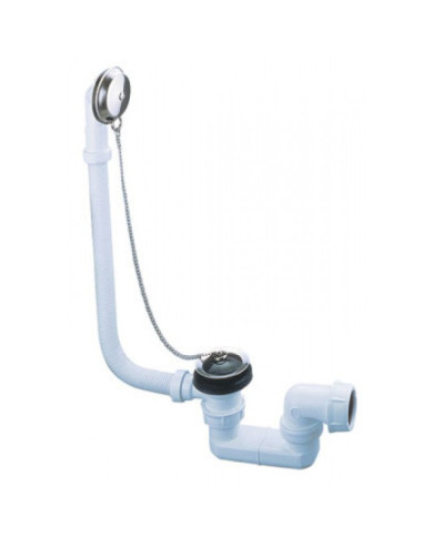 Vidage de baignoire à chaînette avec siphon orientable NICOLL