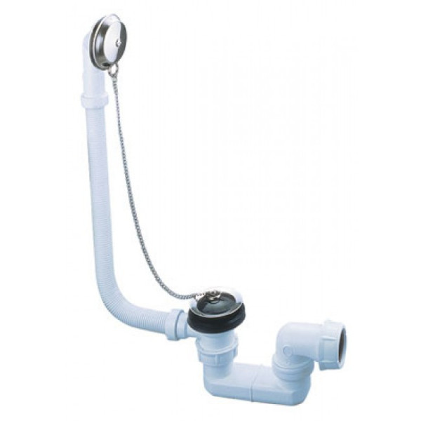 Vidage de baignoire à chaînette avec siphon orientable NICOLL