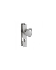 Poignées porte palière sur plaques - clé I - chrome satiné - FLEX VACHETTE