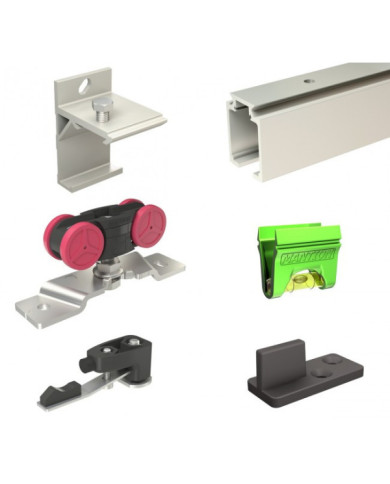 Kit complet SAF Evolution pour porte coulissante en bois - 10 à 120 kg MANTION