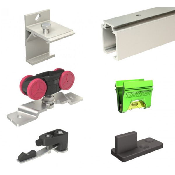 Kit complet SAF Evolution pour porte coulissante en bois - 10 à 120 kg MANTION