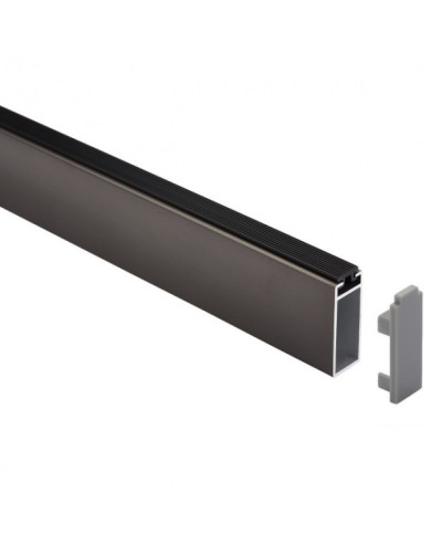 Tube de penderie rectangulaire 32,3 x 11,8 mm - avec joint anti-bruit SYNERCIA