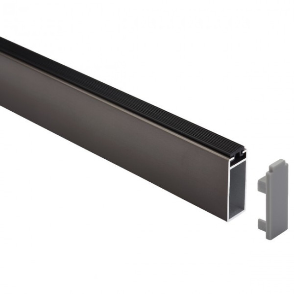 Tube de penderie rectangulaire 32,3 x 11,8 mm - avec joint anti-bruit SYNERCIA