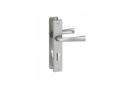 Poignée de porte sur grande plaque - aluminium chrome satiné - Flex VACHETTE