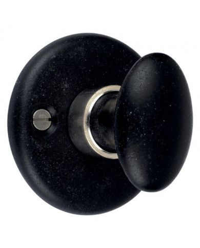 Rosace ronde pour poignée de porte en porcelaine noire MÉRIGOUS
