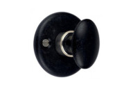 Rosace ronde pour poignée de porte en porcelaine noire MÉRIGOUS