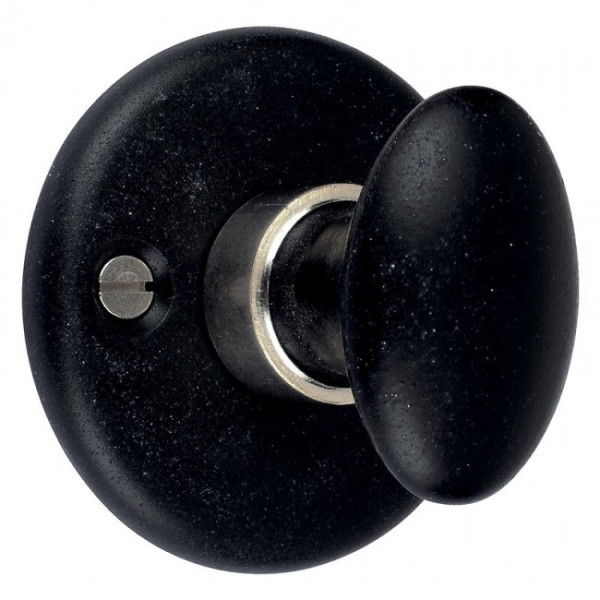 Rosace ronde pour poignée de porte en porcelaine noire MÉRIGOUS