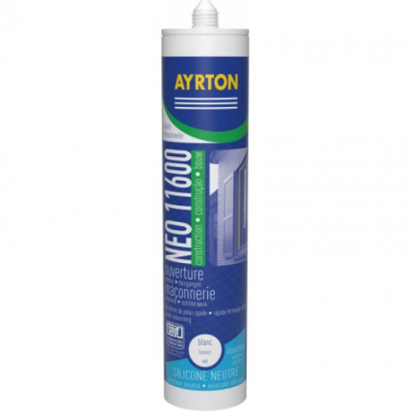 Mastic silicone neutre - pour joints de menuiserie - 11600 AYRTON