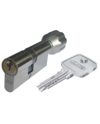 Cylindre à bouton EC-S - varié - débrayable - finition nickelé ABUS