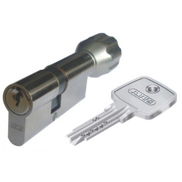 Cylindre à bouton EC-S - varié - débrayable - finition nickelé ABUS
