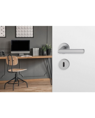 Poignées de porte sur rosaces Hambourg - finition inox HOPPE