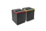 Poubelle de tri sélectif - 2 bacs de 15 litres EMUCA