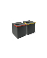 Poubelle de tri sélectif - 2 bacs de 15 litres EMUCA