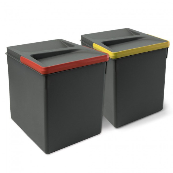 Poubelle de tri sélectif - 2 bacs de 15 litres EMUCA