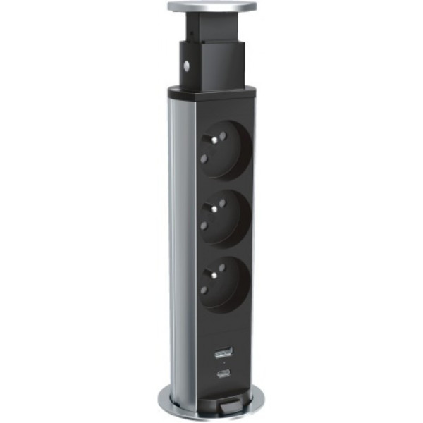 Bloc prises escamotable - 3 prises et chargeur USB - INCARA™ Tower 60 LEGRAND