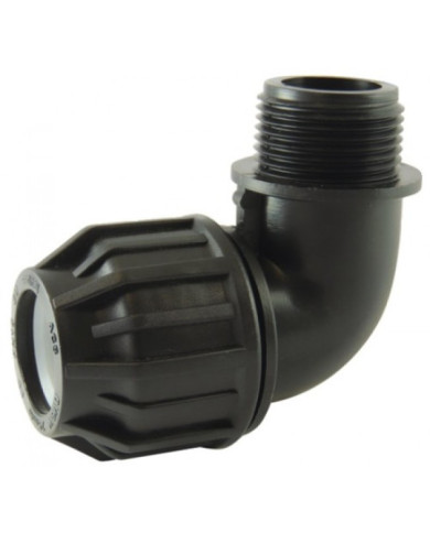 Coude à compression 90° - Mâle - en polypropylène PP pour tube PE CODITAL