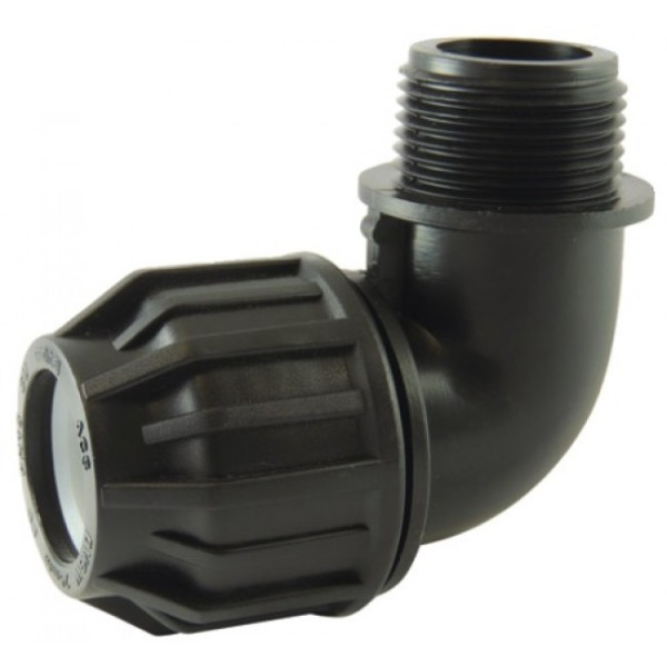 Coude à compression 90° - Mâle - en polypropylène PP pour tube PE CODITAL