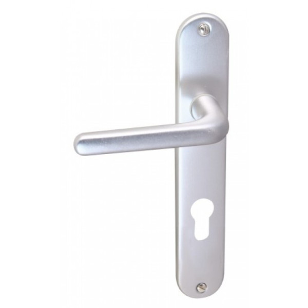 Poignées de porte sur plaques - entraxe 195 mm - aluminium BRICOZOR