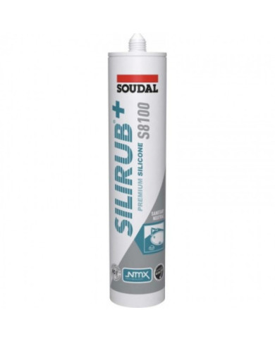 Mastic silicone sanitaire - neutre - 310 ml - Silirub+ S8100 SOUDAL