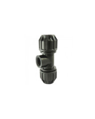 Té à compression 90° dérivation femelle en polypropylène pour tube PE CODITAL