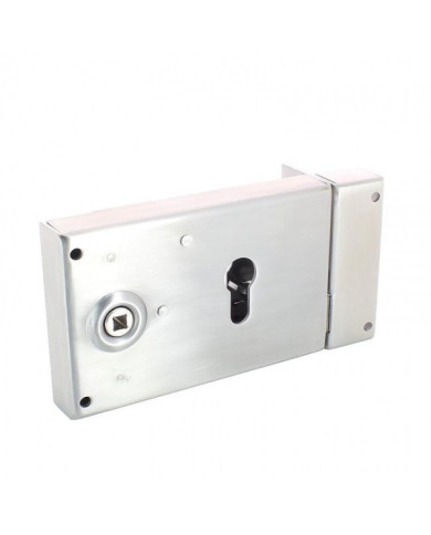 Serrure en applique horizontale - inox - cylindre européen - 719 DEVISMES