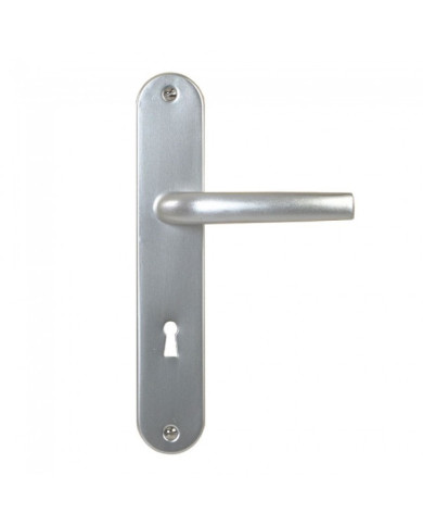 Poignées de porte sur grandes plaques - aluminium argent - Lisbonne FSB