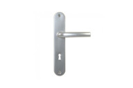 Poignées de porte sur grandes plaques - aluminium argent - Lisbonne FSB