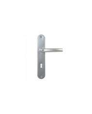 Poignées de porte sur grandes plaques - aluminium argent - Lisbonne FSB
