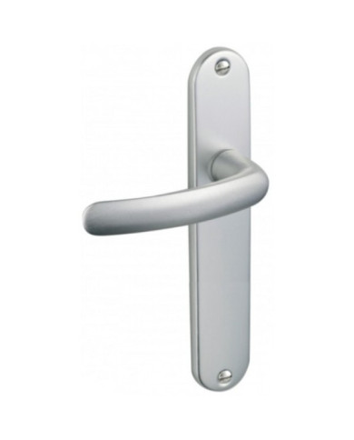 Poignées de porte sur plaques - aluminium anodisé argent - Budget VACHETTE