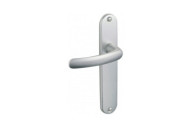 Poignées de porte sur plaques - aluminium anodisé argent - Budget VACHETTE