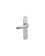 Poignées de porte sur plaques - aluminium anodisé argent - Budget VACHETTE