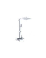 Colonne de douche thermostatique avec tablette verre anthracite - Ocean SCHÜTTE