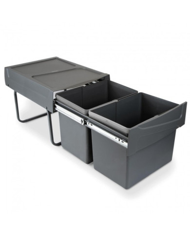 Poubelle coulissante 30 litres - 2 bacs de 15 litres EMUCA