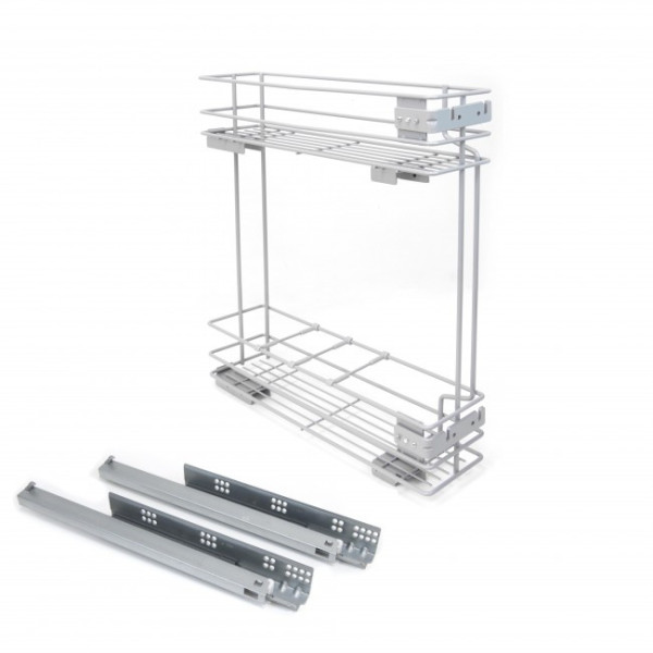 Porte-bouteilles latéral extractible Supra avec fermeture amortie 150 mm EMUCA