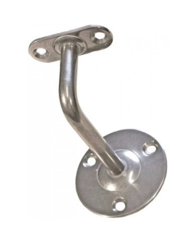 Support de rampe coudé sur platine ronde à visser - inox MASSARD